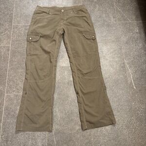 Kuhl Pants Womens 12 Olive Cargo Hiking Outdoor Roll Up Trail Travel Utility